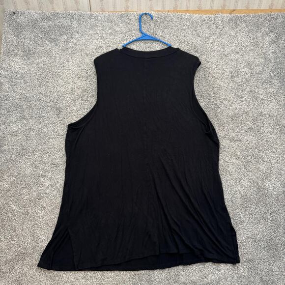 Ava & Viv Shirt Womens 2X Black Sleeveless Muscle Tank Top Stretch Rayon Spandex - Picture 8 of 9